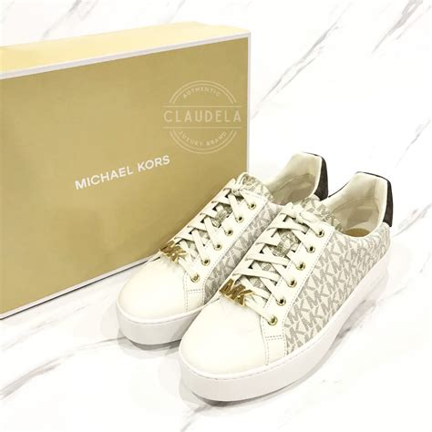 michael michael kors poppy lace up sneakers|mk poppy logo sneakers.